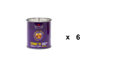 6 X Memorial Candle In Tin Ner Neshama Yahrzeit Candle  Jewish Yom Kippur Palas - KOSHERTOP